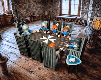 Accesorios Playmobil Custom diorama mesa medieval escudo malta impresión 3D
