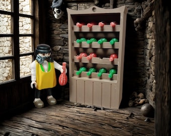 Accesorios Playmobil Custom diorama estantería botellero + botellas impresión 3D