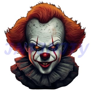 Es ist ein Killer-Clown. Farbbild für Lasergravur oder Digitaldruck. Digitale Download-Datei SVG, PNG, Jpg, Vektordatei