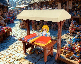 Playmobil Custom Belén puesto mercado tienda medieval impresión 3D