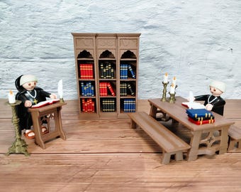 Library, bookstore, medieval castle, custom Playmobil 3D accessories