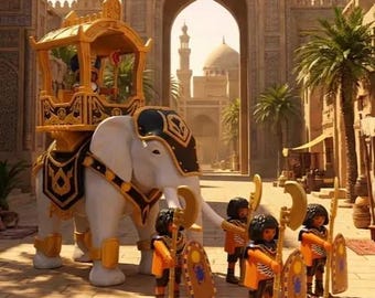 Playmobil Custom Elefante para Sultán con turbante y cetro impresión 3D