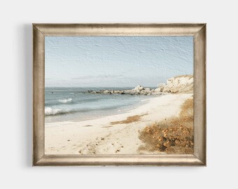 Coastal Landscape Oil Painting, Tracks On The Beach, Vintage Beach Print, Soft Neutral Tones, Printable Wall Art, Digital Download, JP0422