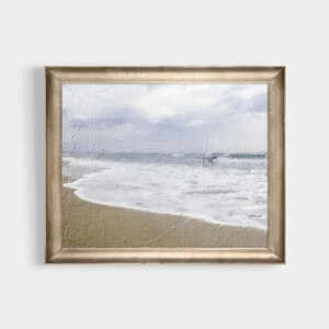 Painting Of A Stormy Beach, Printable Wall Art, Vintage Beach Print, Digital Download, Coastal Wall Art,  Soft Neutral Tones, JP0174