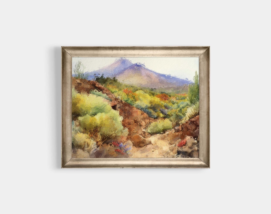 Landscape Oil Painting, Printable Wall Art, Vintage Farmhouse Style ...