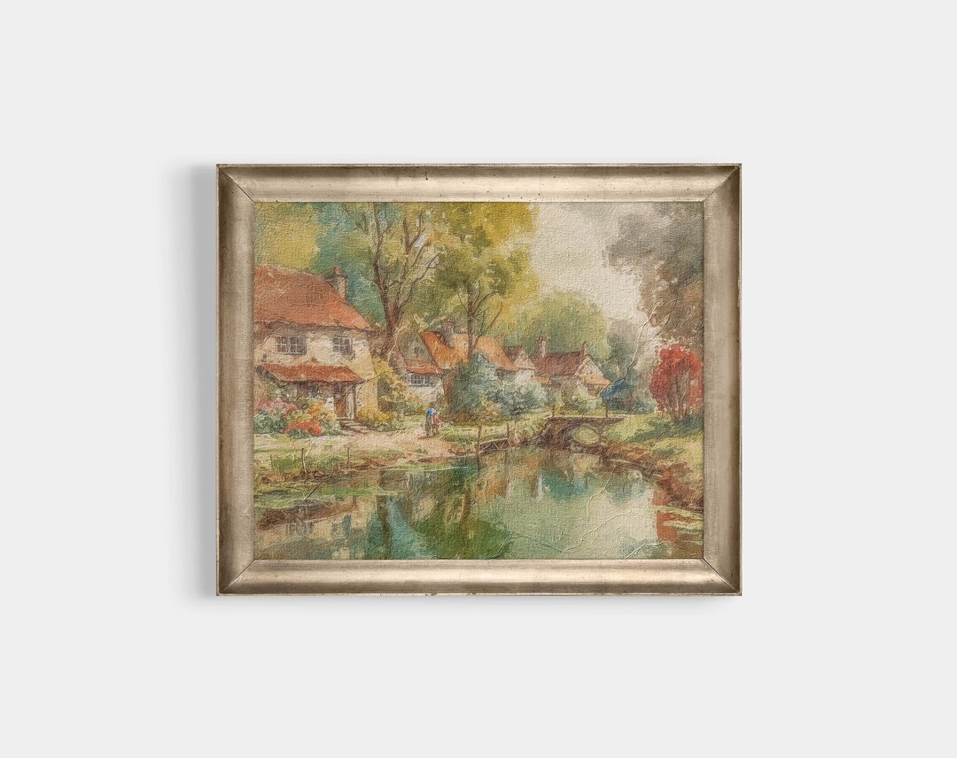 Vintage Oil Painting, Printable Wall Art, Vintage Farmhouse Style, Art ...