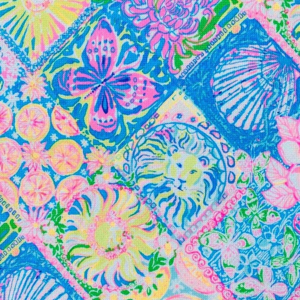 Fabric “ Summer Squares ” LP #0103 - Cotton Texture Knit