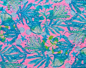 Fabric “Peach & green ” # 153 - Cotton Jersey