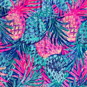 Fabric “Pinapples ” LP- # 45  - stretchy Rayon