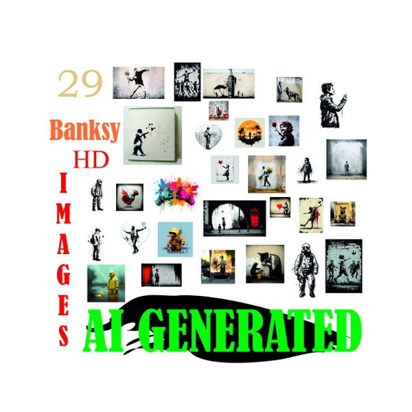 AI Generated 20 piece Banksy Street Art Images High Quality