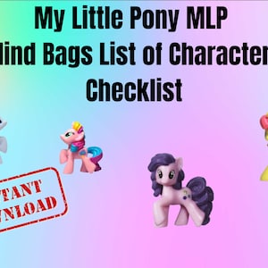 My Little Pony Collection list Inventory, Log Book, Record your collection. MLP Collecting form, Blind Bags Mini Plastic Ponies
