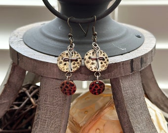 Hand-Crafted Cross Earrings