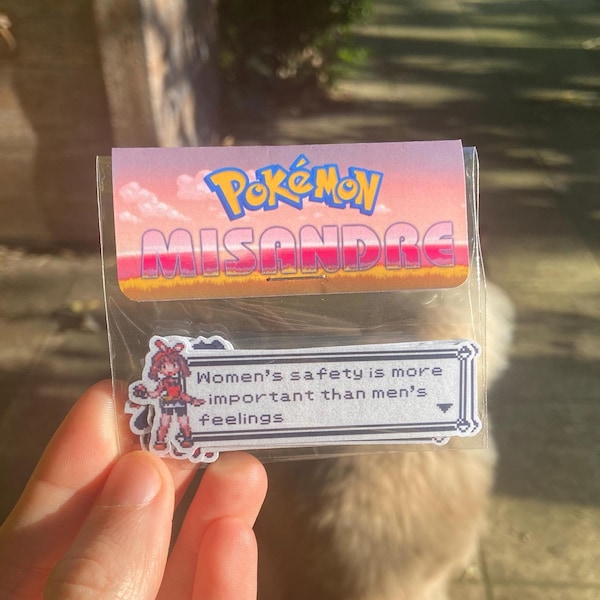 Pack of 9 stickers with feminist, misandrist, Pokémon quotes in girl power style