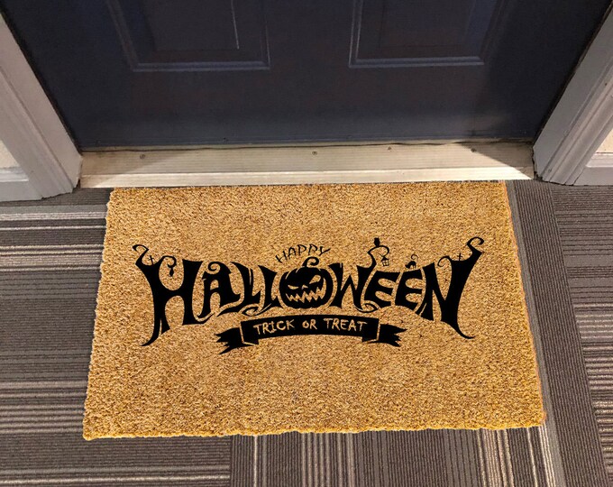 Happy Halloween Doormat, Lake House Decor, Summer Decor, Housewarming Gift, Closing Gift, Funny Door mat, New home gift, Wedding gift