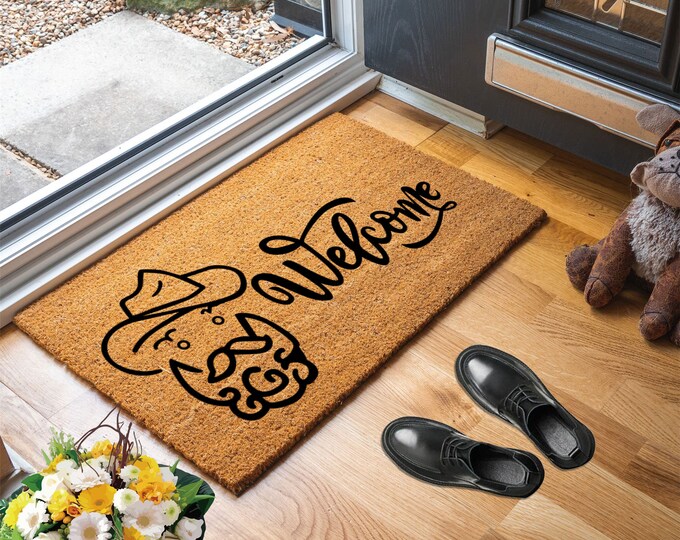 Welcome Doormat, Welcome Mat, Personalized Custom Doormat, Personalized Gift, Painted Doormat For Housewarming Gift