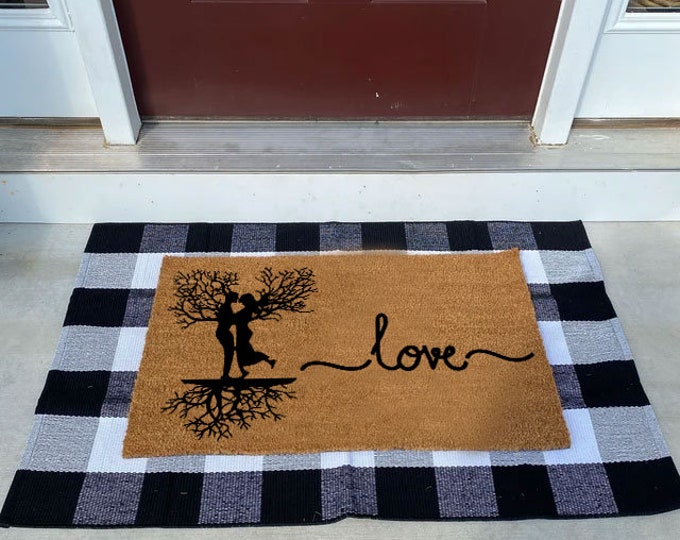 Outdoor Doormat, Custom Coir Door Mat For Front Door, Cute Doormat, Housewarming Gift Doormat, Funny Doormat, Tree Of Life, Welcome Doormat