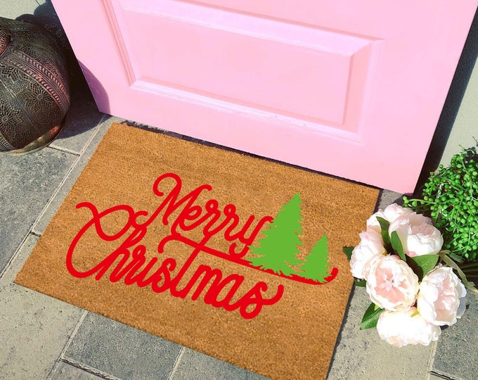 Merry Christmas Doormat, Funny Doormat, Personalized Home Decor, Water Absorbent Custom Mat, Custom Shop Logo Mat, Personalized Gift