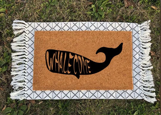 Whalecome doormat, Funny Doormat, Custom Doormat