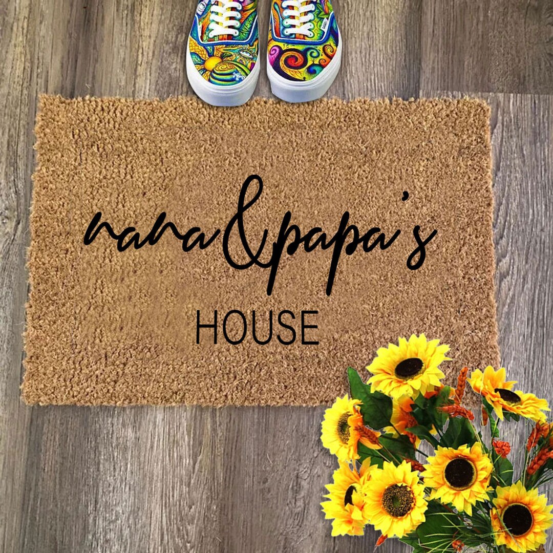 Nana and Papa's House, Grandpa Grandma Doormat, Customizable