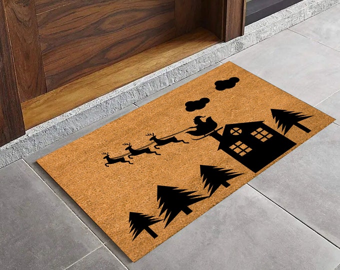 Santa Claus's Home Mat, Unique Birthday Present, Housewarming Mat, Custom Outdoor Doormat, Personalized Home Decor
