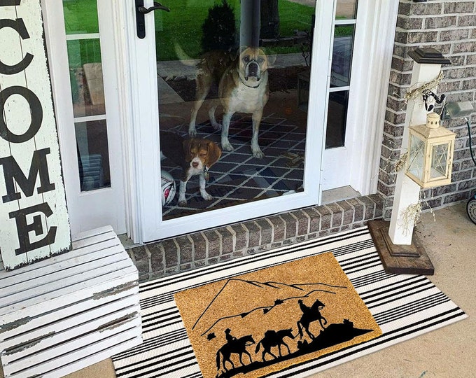 Camel Doormat, Welcome Door Mat, Welcome Mat, Botanical Theme Doormat Decor, Personalized Custom Doormat, Front Door