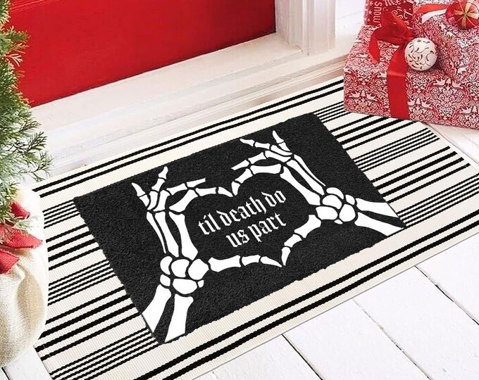 Till Death Do Us Part Doormat, Customized Grandparent Gift, Custom Door Mat for Front Door, Personalized Dog Doormat, Coir Doormat