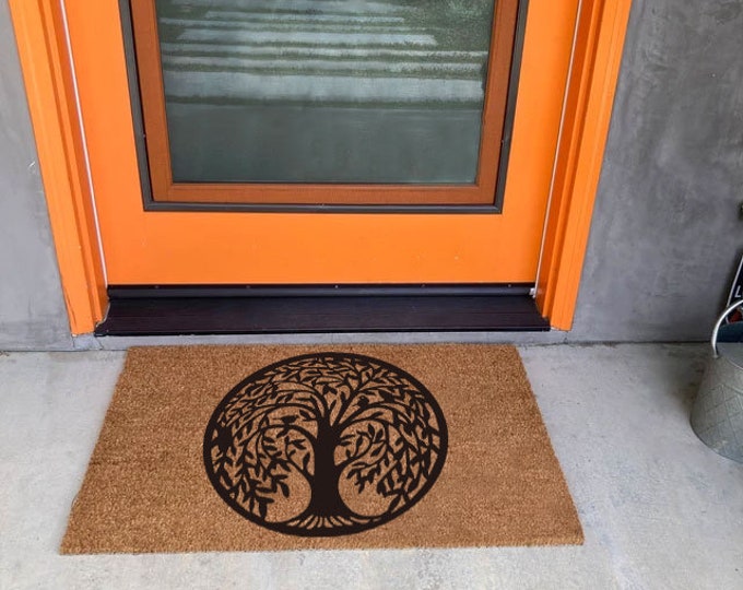Closing Gift, Welcome Doormat, Front Doormat, Personalized Doormat, College Housewarming, Funny Doormat, Tree Of Life, Welcome Doormat