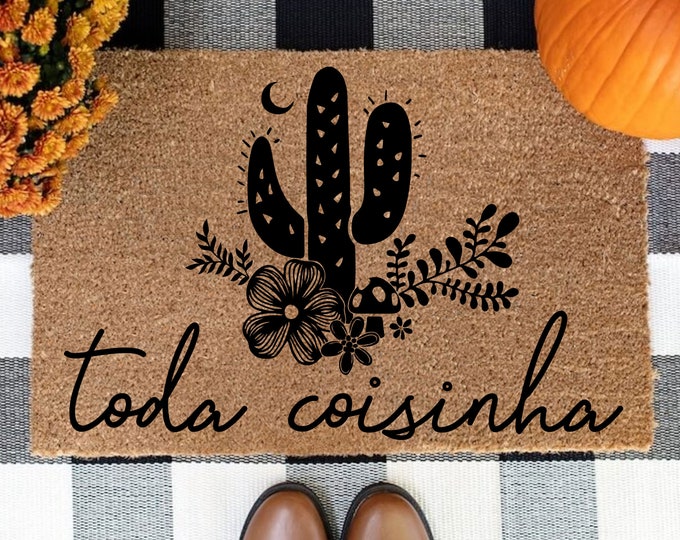 Toda Coisinha Doormat, Personalize Doormat, Welcome Mat, Cool Doormat, Custom Coir Door Mat For Front Door, Housewarming Gift
