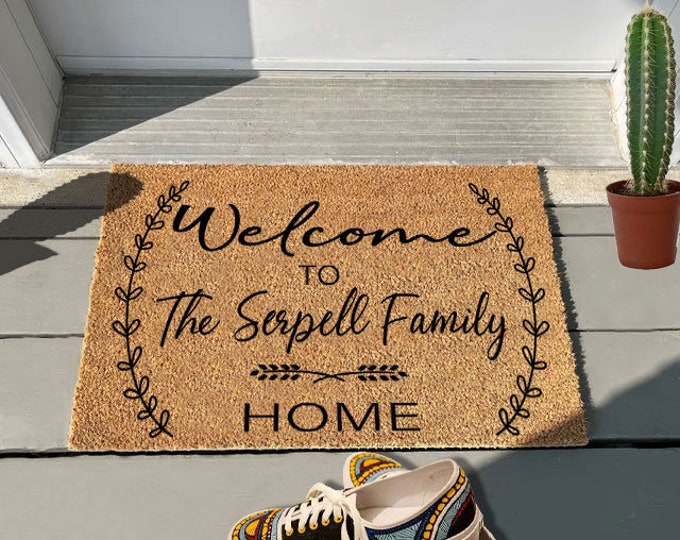 Custom Doormat, Closing Gift, Housewarming Gift, Wedding Gift, Custom Doormat, Anniversary Gift, Personalized Doormat