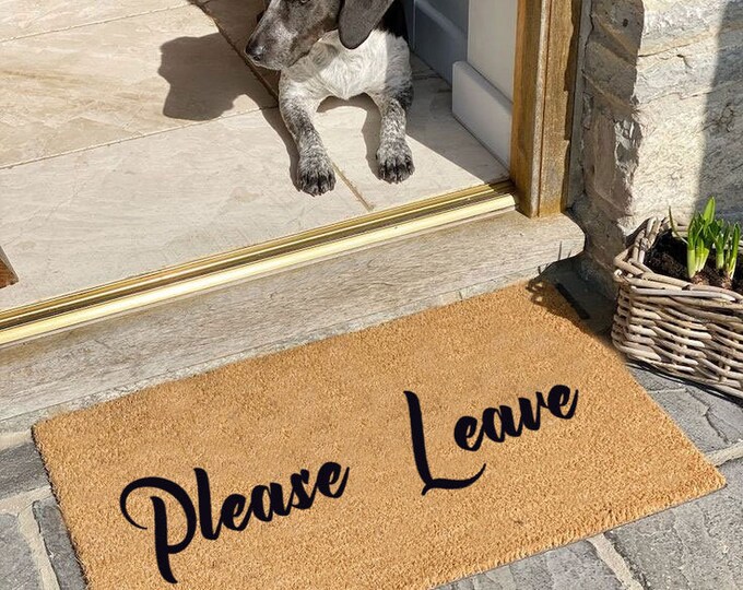 Please Leave Doormat, Go Away Doormat, Funny Doormat, Door Mat, Funny Welcome Mat, Personalized Doormat, Custom Doormat,Personalized Doormat