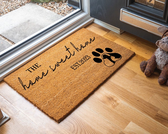 The Home Sweet Home Doormat, Personalized Custom Doormat, Welcome Doormat, Front Doormat, Customize Doormat, Housewarming Gift