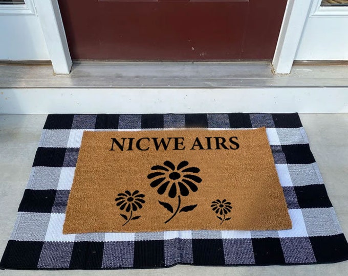 Nicwe Airs Doormat, Personalized Gift, Custom Door Mat For Front Door, Painted Doormat, New Home Gift, Closing Gift