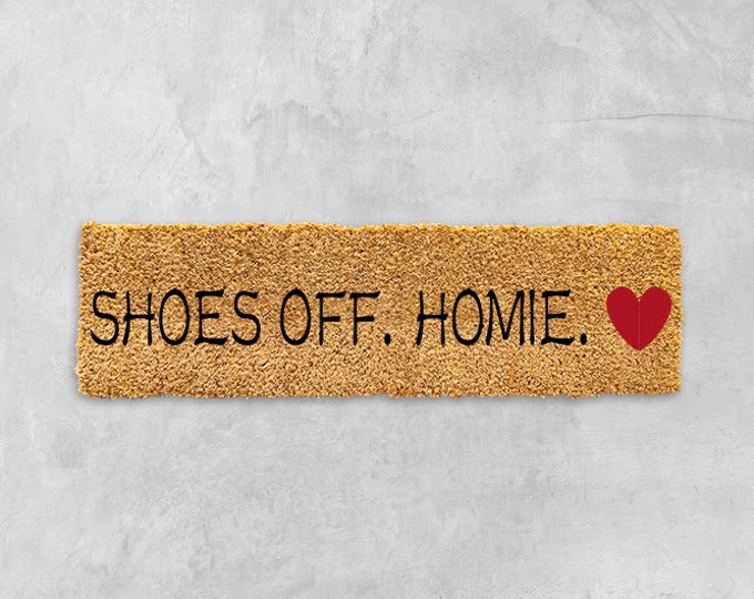 Shoes Off Homie Doormat, Summer Door Mat, Summer Porch, Custom Doormat, Cute Doormat