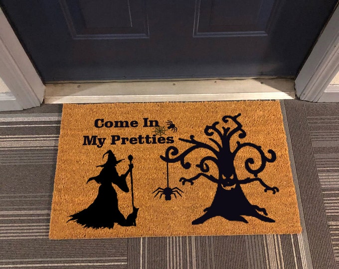 Come In My Pretties Doormat, Halloween Doormat, Outdoor Welcome Mat, Welcome Mat, Housewarming Gift, Personalized Doormat, Custom Doormat