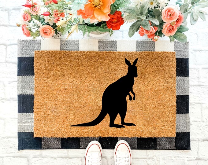 Kangaroo Coir Doormat, Outdoor Rug Door Mat, Summer Winter, Christmas House Gift, Housewarming Gift, Wedding Gift, New Home Gift