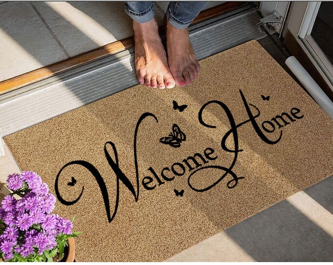 Custom Name Doormat, Welcome Doormat, Custom Door Mat For Front Door, Personalized Custom Doormat, Painted Doormat For Housewarming Gift