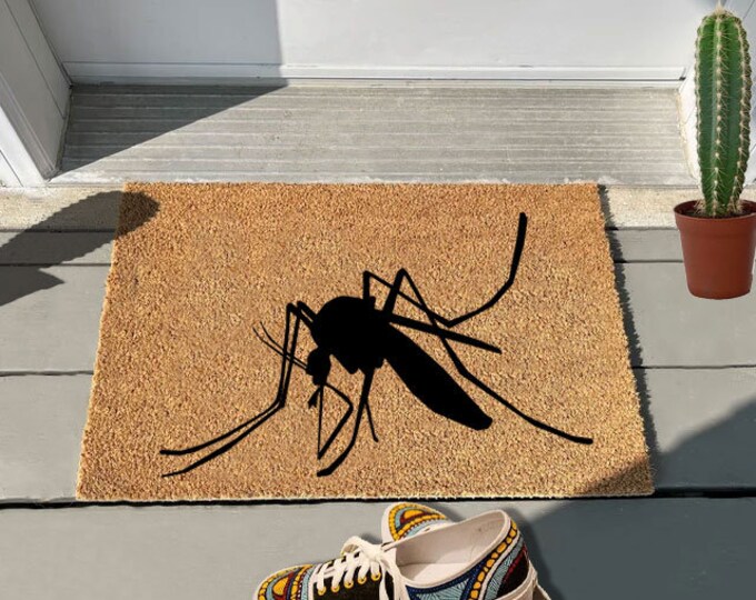 Mosquito Doormat, Personalized Welcome Mat, Family Name Doormat, Custom Door Mat For Front Door, Custom Doormat, Personalized Gift