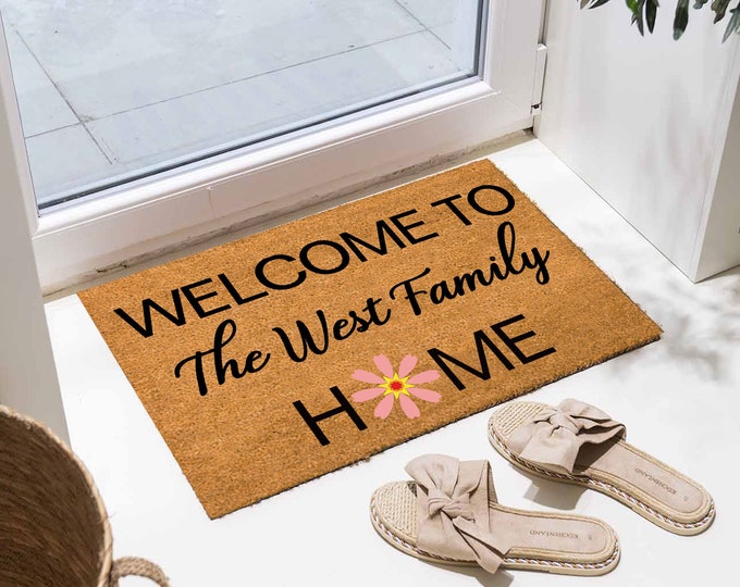 Welcome To The West Family Home Doormat, Custom Door Mat, Green Doormat, Welcome Doormat Outdoor, Funny Doormat