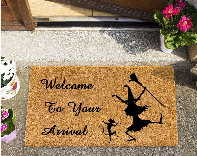 Welcome To Your Arrival Doormat, Disney Home Decor, Personalized Custom Doormat, Personalized Gift, Painted Doormat For Housewarming Gift