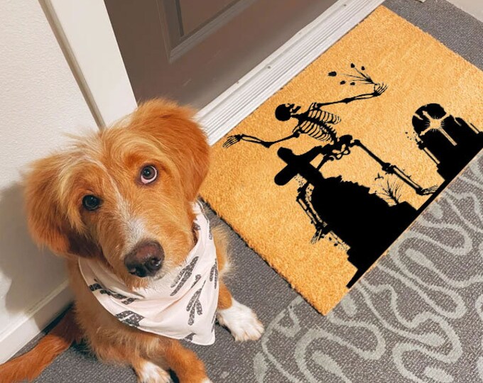 Halloween Doormat, Funny Doormat, Personalized Gift, Custom Door Mat for Front Door, Painted Doormat
