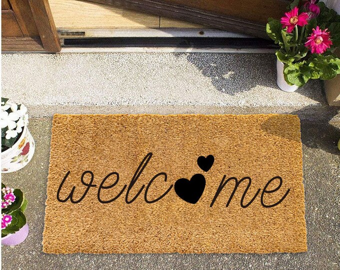 Welcome Doormat, Welcome Mat, Personalized Custom Doormat, Personalized Gift, Painted Doormat For Housewarming Gift