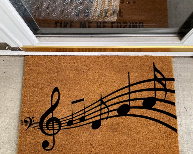Musical Note Doormat, Personalized Gift, Custom Door Mat For Front Door, Funny Doormat