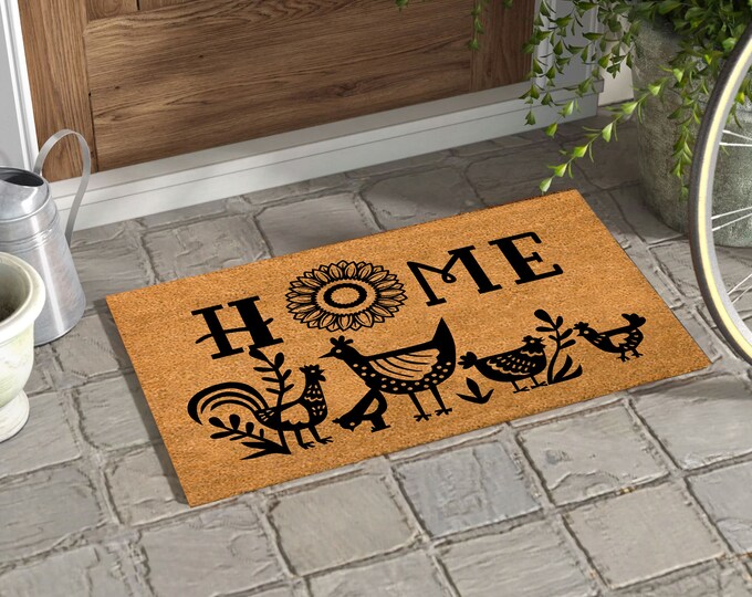 Henhouse Doormat, Customized Business Doormat, Funny Doormat, Unique Birthday Present, Housewarming Mat, Welcome Door Mat