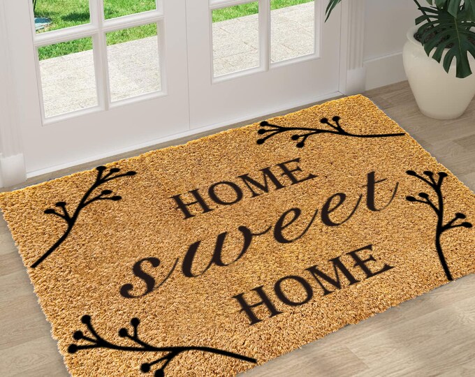 Home Sweet Doormat, Personalized Custom Doormat, Personalized Gift, Painted Doormat For Housewarming Gift