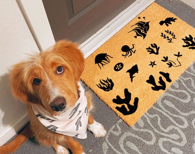 The Underwater World Doormat, Spring Door Mat, Summer Door Mat, Front Door Mat, Outdoor Rug, Cute Doormat, Valentines day decor