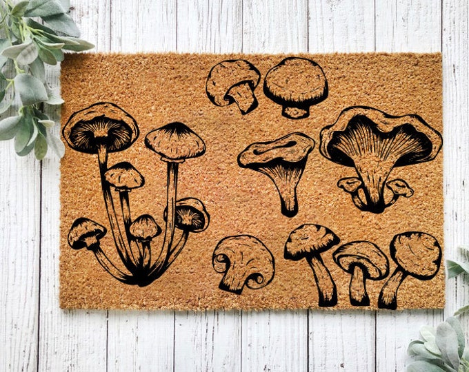 Mushroom Fairy House Doormat, Handmade Doormat, Mushroom Doormat, Fairy Welcome Mat, Unique Design Doormat, Funny Doormat