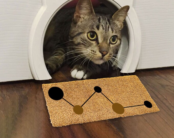 Geometric Cat Mat Doormat, Custom Door Mat For Front Door, Personalized Custom Doormat, Cat Doormat