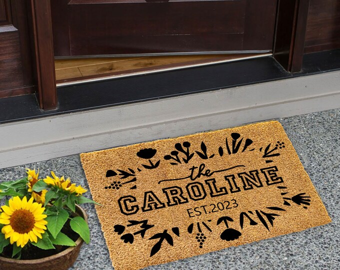 The Caroline Doormat, Front Doormat, Personalized Doormat, Closing Gift, Welcome Doormat, Funny Doormat