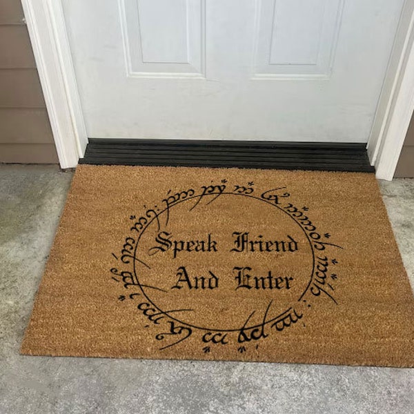 N/A Indoor Deurmat LOTR Spreken Vriend En Enter Welkom Mat Decorhousewarming Geschenken Home Decor