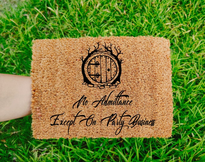 No Admittance Except On Party Business Welcome Mat, Custom Door Mat for Front Door, Personalized Custom Doormat